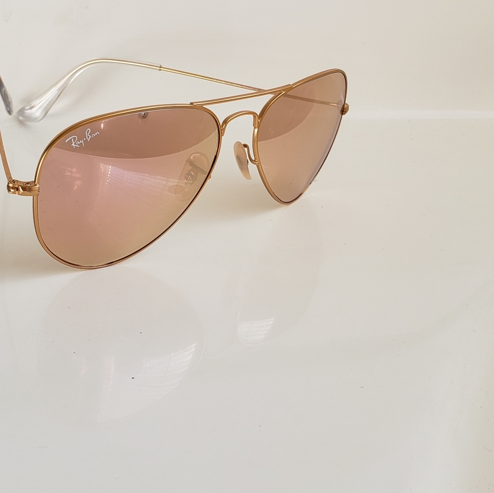 Ray Ban Aviator Sunglasses🌞 Rose Pink Lenses 58mm - Picture 8 of 8